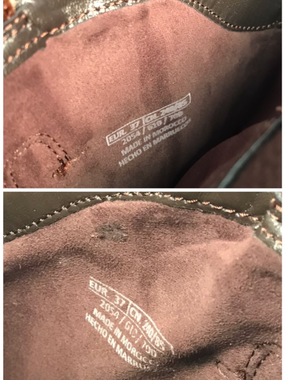 Zara Leather Hight Boots Textured Brown Mid Heel Pointed Toe Pull On Size: 6 1/2 - Picture 15 of 16